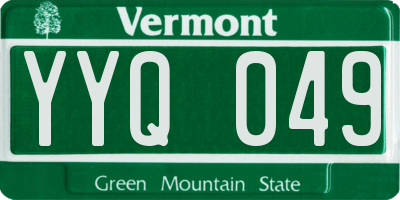 VT license plate YYQ049