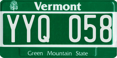 VT license plate YYQ058