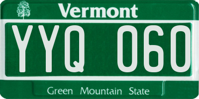 VT license plate YYQ060