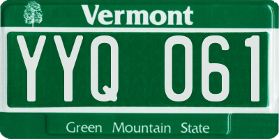 VT license plate YYQ061