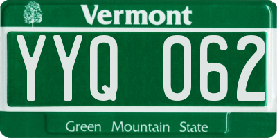 VT license plate YYQ062