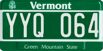 VT license plate YYQ064