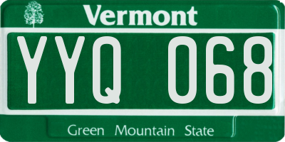 VT license plate YYQ068