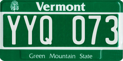 VT license plate YYQ073