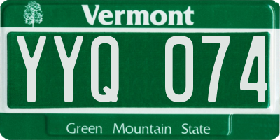 VT license plate YYQ074