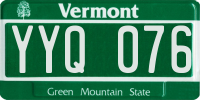 VT license plate YYQ076