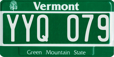 VT license plate YYQ079