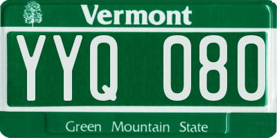 VT license plate YYQ080