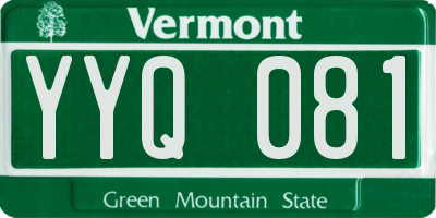 VT license plate YYQ081