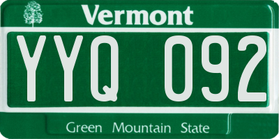 VT license plate YYQ092