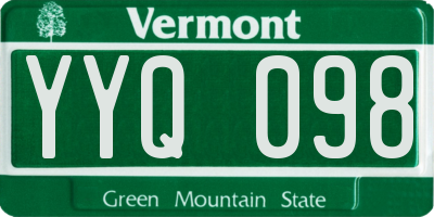 VT license plate YYQ098