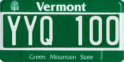 VT license plate YYQ100