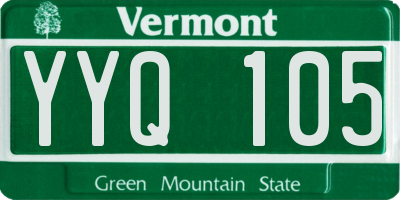 VT license plate YYQ105