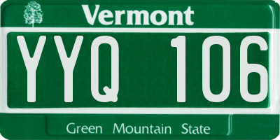 VT license plate YYQ106