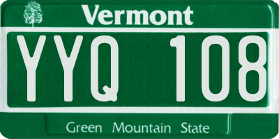 VT license plate YYQ108