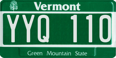 VT license plate YYQ110