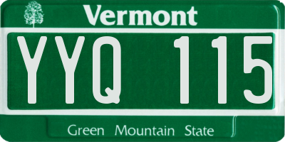 VT license plate YYQ115