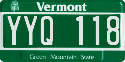 VT license plate YYQ118