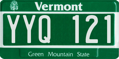 VT license plate YYQ121