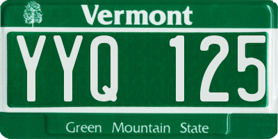 VT license plate YYQ125