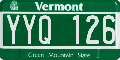 VT license plate YYQ126