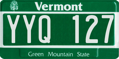 VT license plate YYQ127