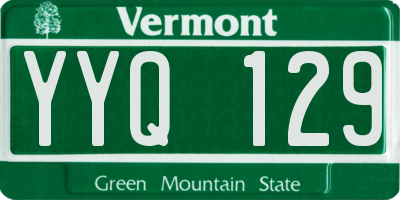VT license plate YYQ129