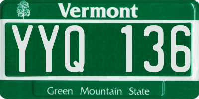 VT license plate YYQ136