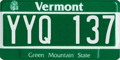 VT license plate YYQ137