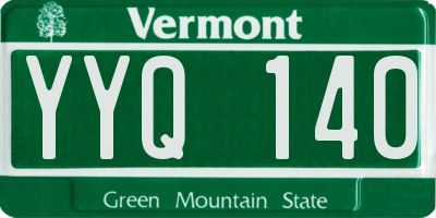 VT license plate YYQ140