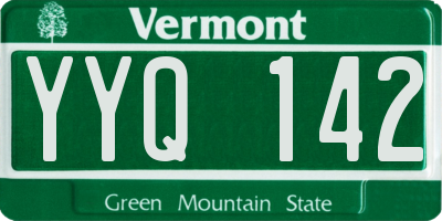 VT license plate YYQ142