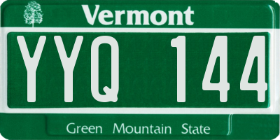 VT license plate YYQ144