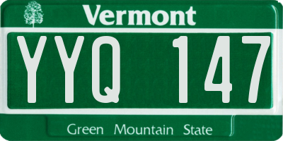 VT license plate YYQ147