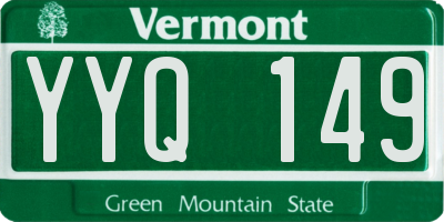 VT license plate YYQ149
