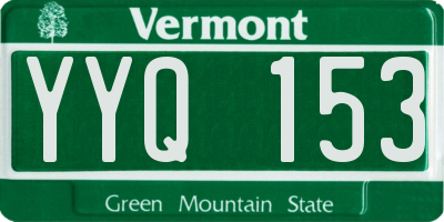 VT license plate YYQ153