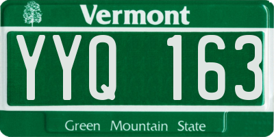 VT license plate YYQ163