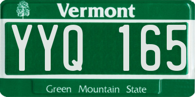 VT license plate YYQ165