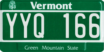 VT license plate YYQ166