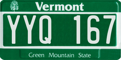 VT license plate YYQ167