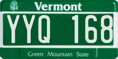 VT license plate YYQ168