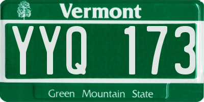VT license plate YYQ173