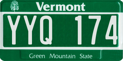VT license plate YYQ174