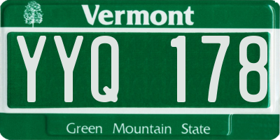VT license plate YYQ178