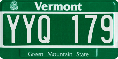 VT license plate YYQ179
