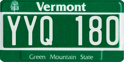 VT license plate YYQ180