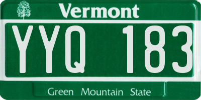 VT license plate YYQ183
