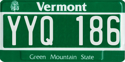 VT license plate YYQ186