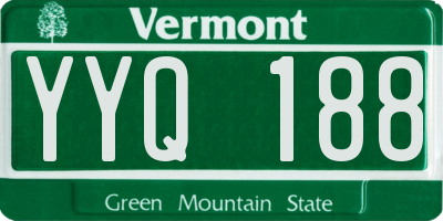 VT license plate YYQ188