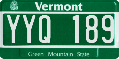 VT license plate YYQ189