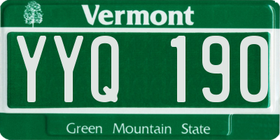 VT license plate YYQ190